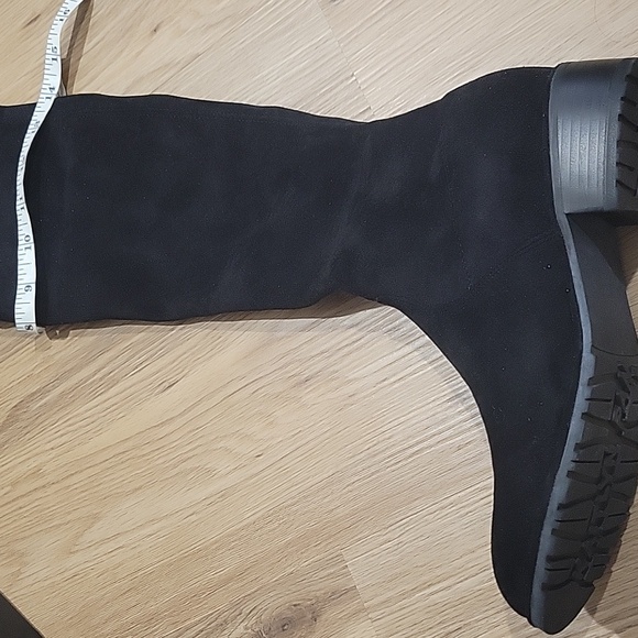 Kaitlyn Pan Paisley Slim Fit Over The Knee Flat Heel Boots Black Suede - Picture 14 of 14